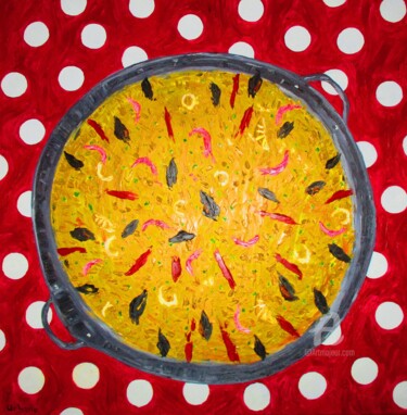 Peinture intitulée "Paella para 20 pers…" par Roberto Urbano, Œuvre d'art originale, Huile