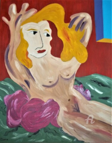 Malerei mit dem Titel "Blonde au matin" von Roberto Urbano, Original-Kunstwerk, Öl