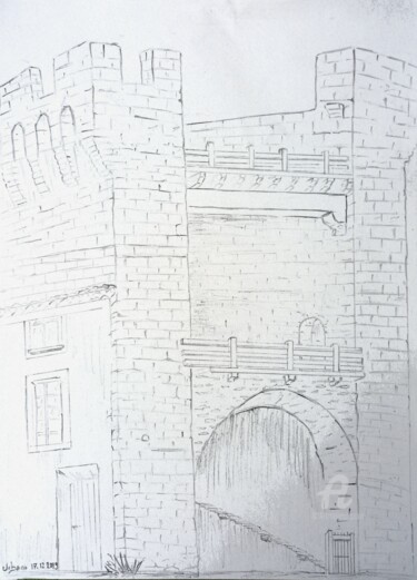 Drawing titled "Porte d' Orange à C…" by Roberto Urbano, Original Artwork, Pencil