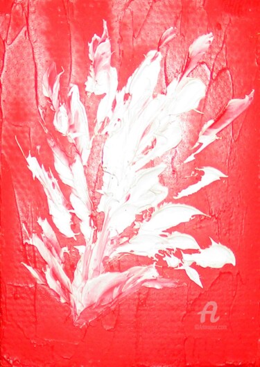 Painting titled "Rouge et Blanc" by Roberto Urbano, Original Artwork, Oil