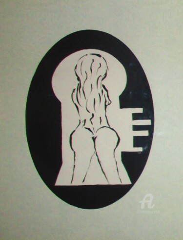 Schilderij getiteld "Si tu trouves la cl…" door Roberto Urbano, Origineel Kunstwerk, Acryl
