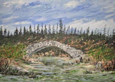 Peinture intitulée "Le Pont de la Nique" par Roberto Urbano, Œuvre d'art originale, Huile