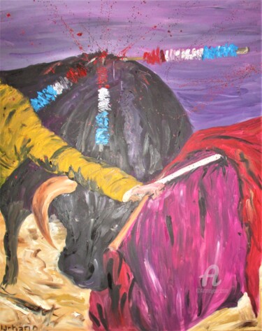 Pittura intitolato "Tauromachie" da Roberto Urbano, Opera d'arte originale, Olio