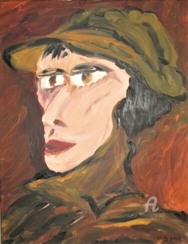 Painting titled "La Parisienne" by Roberto Urbano, Original Artwork, Oil