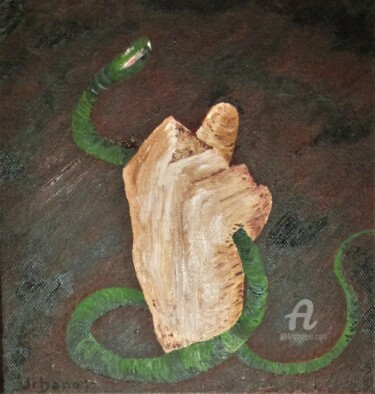 Malerei mit dem Titel "J' ai attrapé le di…" von Roberto Urbano, Original-Kunstwerk, Öl