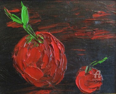 Painting titled "Les fruits rouges" by Roberto Urbano, Original Artwork, Oil