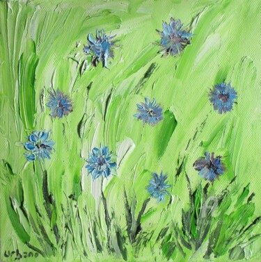 Peinture intitulée "Les Bleuets" par Roberto Urbano, Œuvre d'art originale, Huile