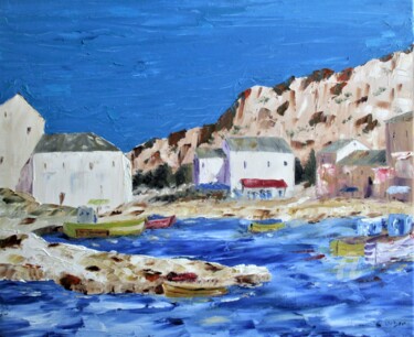 Peinture intitulée "Port breton" par Roberto Urbano, Œuvre d'art originale, Huile