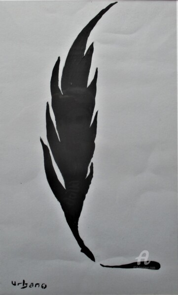 Drawing titled "Plume et encre" by Roberto Urbano, Original Artwork, Acrylic