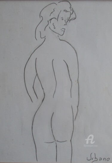 Dessin intitulée "Nu féminin" par Roberto Urbano, Œuvre d'art originale, Crayon