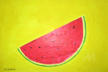 Painting titled "Sandia de Valencia" by Roberto Urbano, Original Artwork, Acrylic