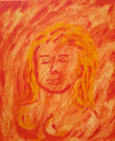 Peinture intitulée "Blonde aux seins nus" par Roberto Urbano, Œuvre d'art originale, Acrylique