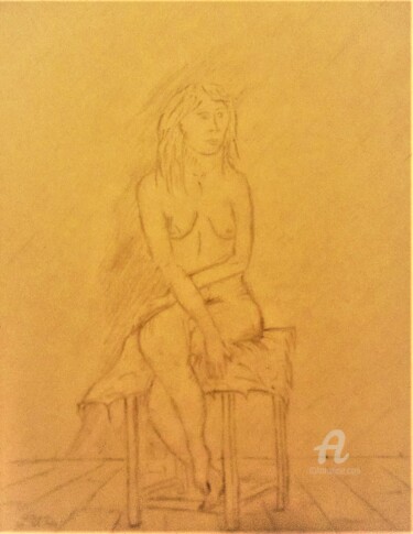 Drawing titled "Tu veux que je pose…" by Roberto Urbano, Original Artwork, Pencil