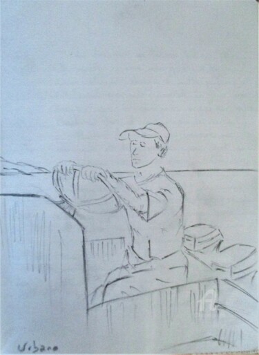 Drawing titled "Sylvain" by Roberto Urbano, Original Artwork, Pencil