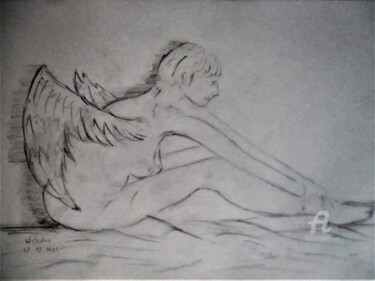 Dessin intitulée "L' ange Daphné" par Roberto Urbano, Œuvre d'art originale, Crayon