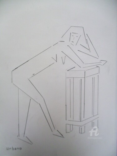 Desenho intitulada "Lison géométrique" por Roberto Urbano, Obras de arte originais, Lápis