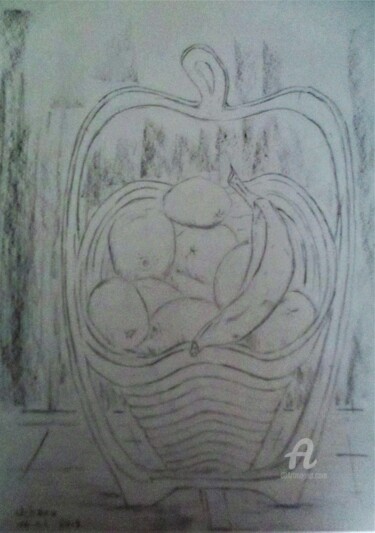 Drawing titled "Frutas" by Roberto Urbano, Original Artwork, Pencil