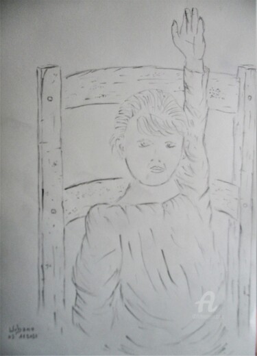 Drawing titled "Marie-lucie à 5 ans" by Roberto Urbano, Original Artwork, Pencil