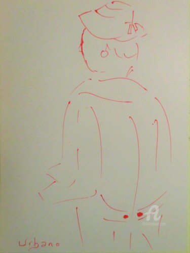 Εκτυπώσεις & Χαρακτικά με τίτλο "Le Parka rouge." από Roberto Urbano, Αυθεντικά έργα τέχνης, Στυλό