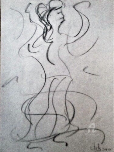 Drawing titled "Flamenco" by Roberto Urbano, Original Artwork, Pencil