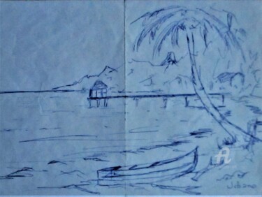 Drawing titled "N'Gouja Mayotte." by Roberto Urbano, Original Artwork, Ballpoint pen