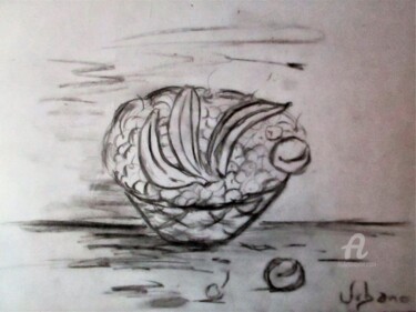 Drawing titled "Fruits d' été." by Roberto Urbano, Original Artwork, Charcoal