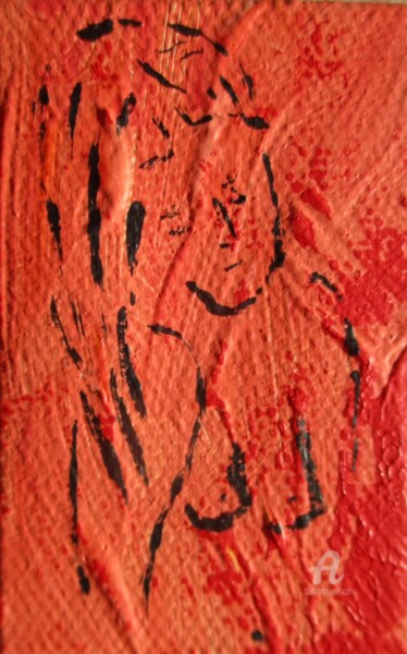 Painting titled "Brune aux seins nus." by Roberto Urbano, Original Artwork, Acrylic