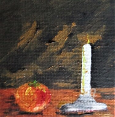Painting titled "Nature morte La bou…" by Roberto Urbano, Original Artwork, Oil Mounted on Wood Stretcher frame