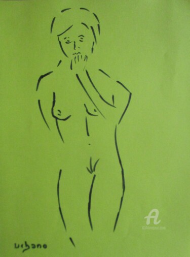 Рисунок под названием "Daphné dans l'ateli…" - Roberto Urbano, Подлинное произведение искусства, Маркер Установлен на Другая…