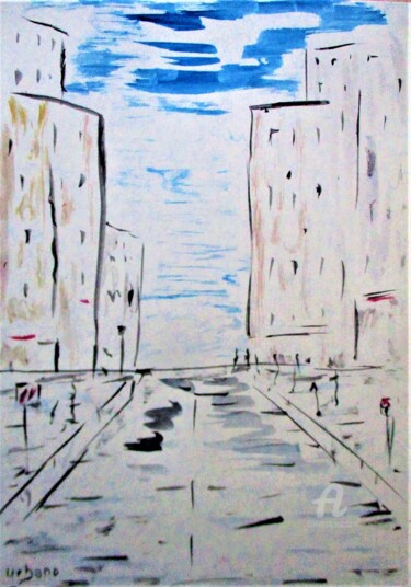 Malerei mit dem Titel "Urbanisation" von Roberto Urbano, Original-Kunstwerk, Aquarell