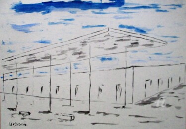 Malerei mit dem Titel "Gare de Carpentras" von Roberto Urbano, Original-Kunstwerk, Aquarell