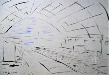 Malerei mit dem Titel "Gare d' Avignon cen…" von Roberto Urbano, Original-Kunstwerk, Aquarell