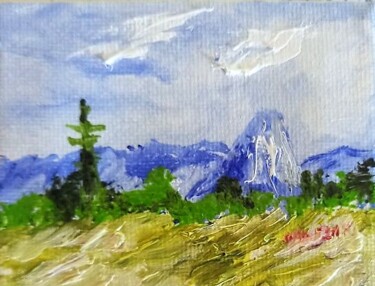 Painting titled "Mont Gerbier Ardèche" by Roberto Urbano, Original Artwork, Oil