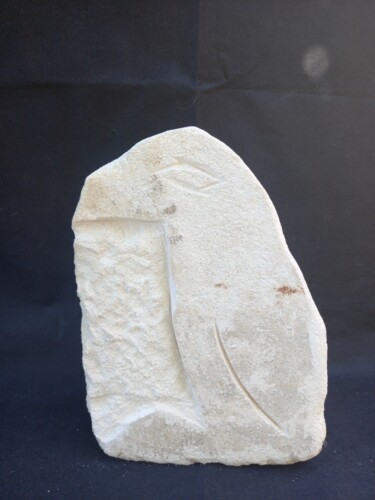 Sculpture titled "L' Oiseau blanc" by Roberto Urbano, Original Artwork, Stone