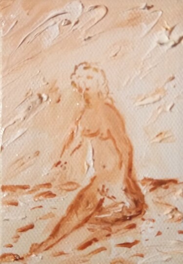 Malerei mit dem Titel "Femme nue" von Roberto Urbano, Original-Kunstwerk, Öl