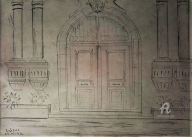 제목이 "Mairie de Graveson"인 그림 Roberto Urbano로, 원작, 연필