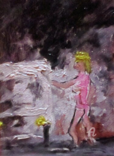 Картина под названием "La nuit dans la 4 L…" - Roberto Urbano, Подлинное произведение искусства, Масло Установлен на Деревян…
