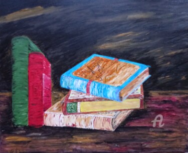 Картина под названием "Littérature selon Y…" - Roberto Urbano, Подлинное произведение искусства, Масло Установлен на Деревян…