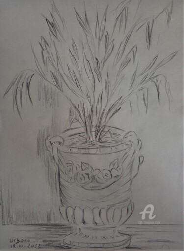Dessin intitulée "La jarre dans l' Hô…" par Roberto Urbano, Œuvre d'art originale, Crayon