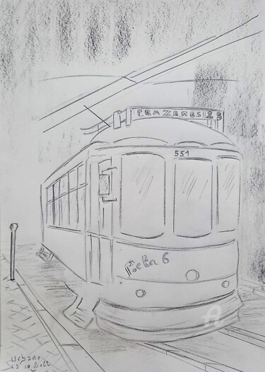 Dessin intitulée "Linha 28" par Roberto Urbano, Œuvre d'art originale, Crayon