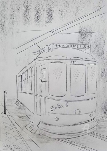 Drawing titled "Linha 28" by Roberto Urbano, Original Artwork, Pencil