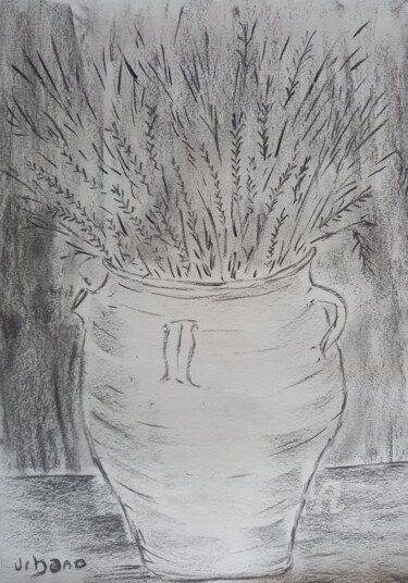 Drawing titled "La jarre aux blés d…" by Roberto Urbano, Original Artwork, Charcoal