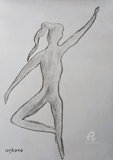 Dessin intitulée "La danseuse" par Roberto Urbano, Œuvre d'art originale, Fusain