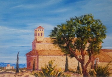 Painting titled "Abbaye Sainte-Madel…" by Roberto Urbano, Original Artwork, Oil Mounted on Wood Stretcher frame