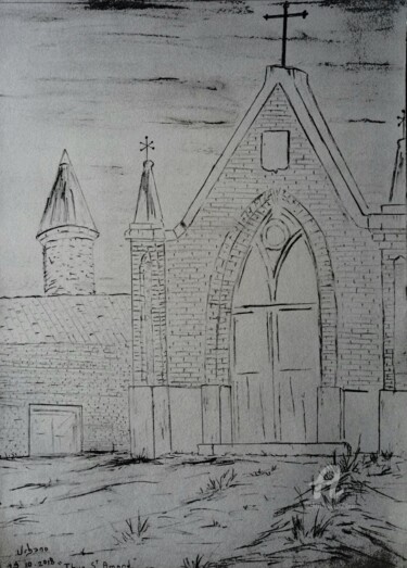 Drawing titled "Thun-Saint-Amand" by Roberto Urbano, Original Artwork, Pencil
