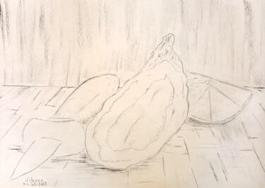 Drawing titled "L ' Huitre de Breta…" by Roberto Urbano, Original Artwork, Charcoal