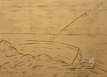 Dessin intitulée "Le breton échoué" par Roberto Urbano, Œuvre d'art originale, Fusain
