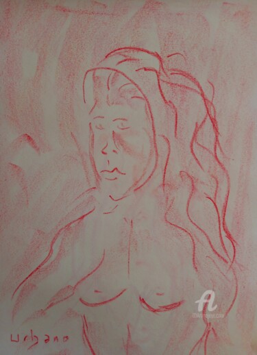 Drawing titled "Mouvement nu abstra…" by Roberto Urbano, Original Artwork, Chalk
