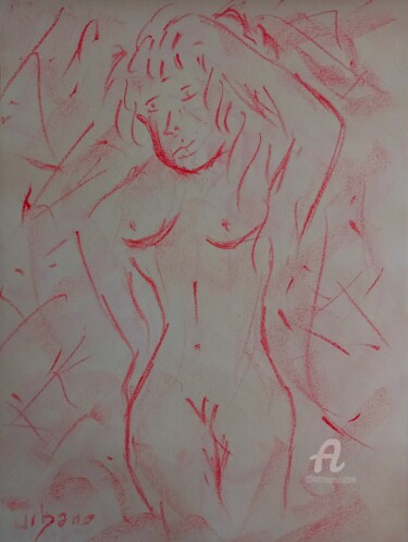 Drawing titled "Mouvement nu abstra…" by Roberto Urbano, Original Artwork, Chalk