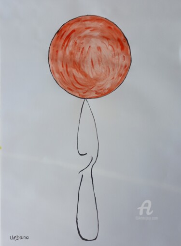 Peinture intitulée "L' Orange en équili…" par Roberto Urbano, Œuvre d'art originale, Acrylique
